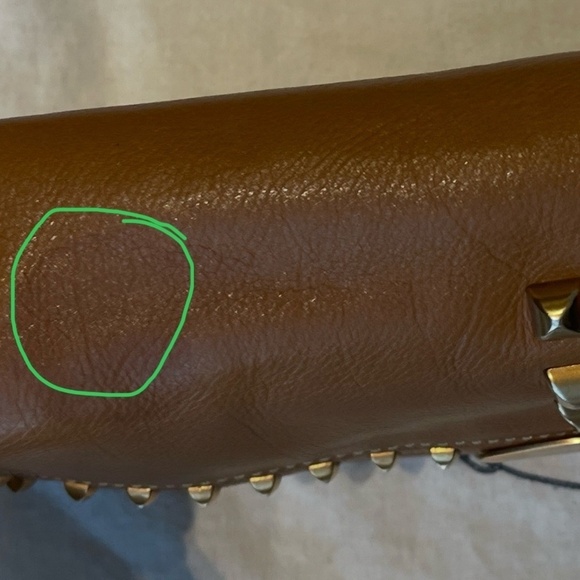 PRADA LEATHER STUDDED CHAIN SHOULDER BAG - Picture 13 of 13